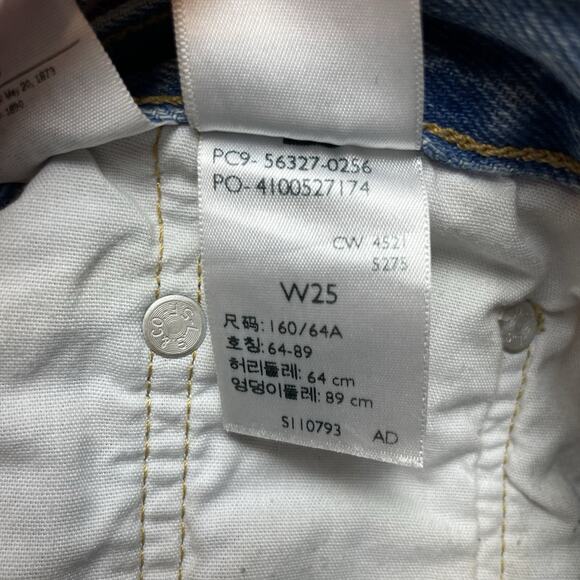 Levis 501 Cutoff Jean Shorts Womens 25 Blue Stonewash Buttonfly Distressed 2" - Picture 4 of 10